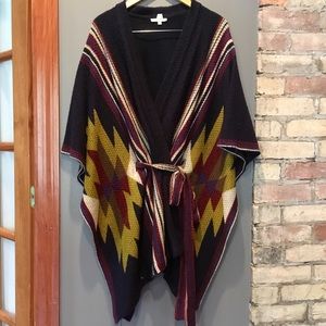 Alberto Makali Aztec knit sweater kimono